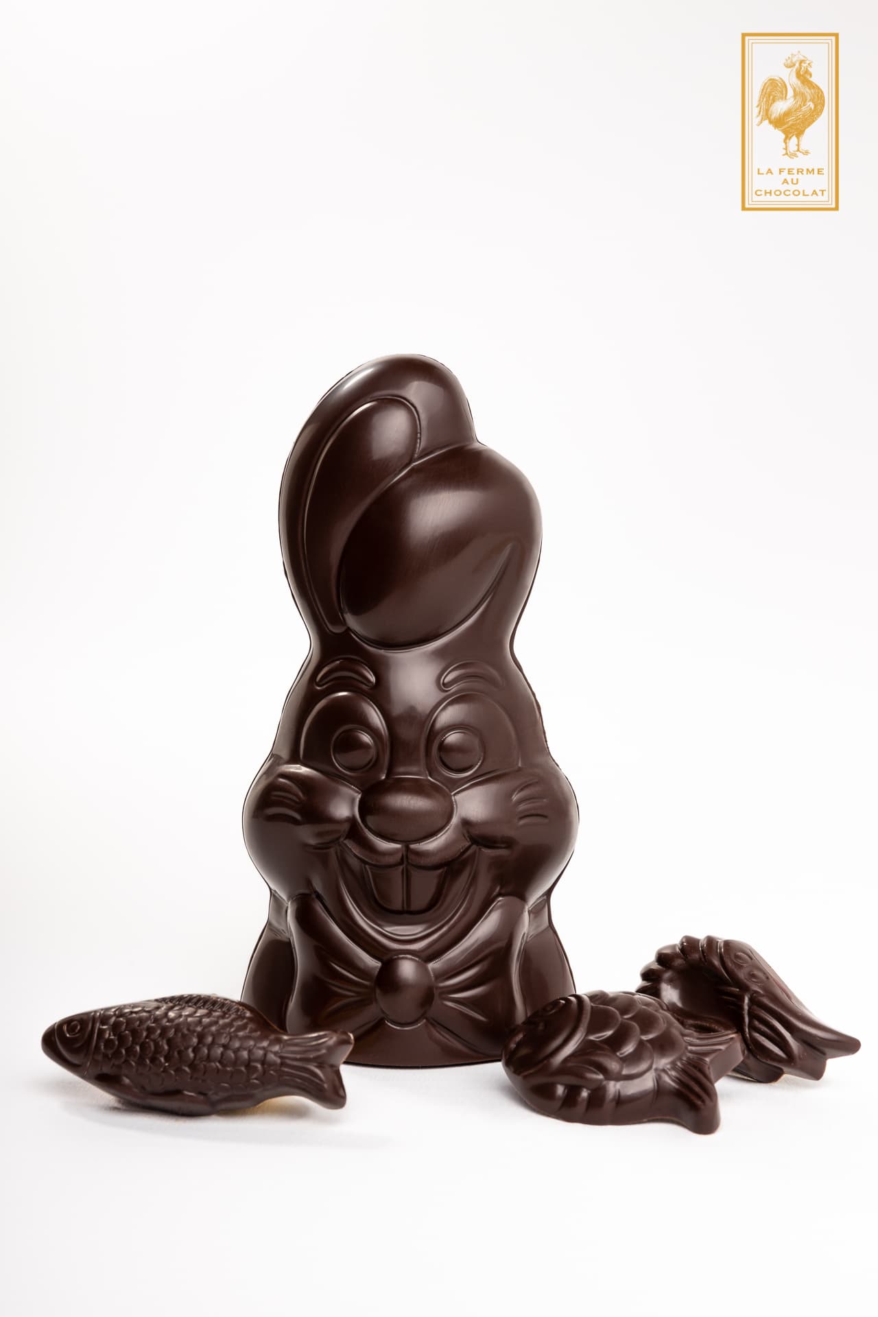 Lapin rieur en chocolat noir